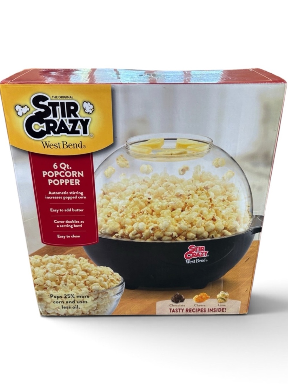 West Bend Stir Crazy 6-Quart Popcorn Popper NEW OPEN BOX